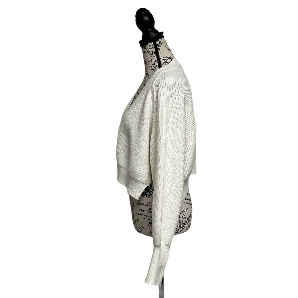 LULUS Cardigan Sweater Top Cuddly Moments Ivory Ribbed Balloon Sleeve Size M - Picture 4 of 10